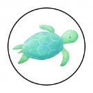 48 Sea Turtle Envelope Seals Labels Stickers 1.2" Round Favor