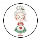 48 Mrs Claus Santa Envelope Seals Labels Stickers 1.2" Round Favor