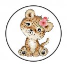 48 Tiger Jungle Animal Envelope Seals Labels Stickers 1.2" Round Favor