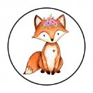 48 Woodland Fox Envelope Seals Labels Stickers 1.2" Round Favor