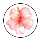 48 Hawiian Flower Hibiscus Envelope Seals Labels Stickers 1.2" Round Favor