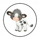 48 Cow Labels Stickers 1.2" Round Favor Stickers