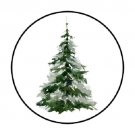 48 Christmas Pine Tree Envelope Seals Labels Stickers 1.2" Round Favor Stickers