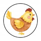 48 Chicken Envelope Seals Labels Stickers 1.2" Round Favor Stickers