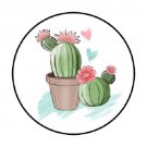 48 Cactus Envelope Seals Labels Stickers 1.2" Round Favor Stickers