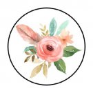 48 Boho Flowers Envelope Seals Labels Stickers 1.2" Round Favor Stickers