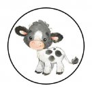 48 Cow Envelope Seals Labels Stickers 1.2" Round Favor Stickers