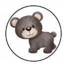 48 Black Bear Envelope Seals Labels Stickers 1.2" Round Favor Stickers