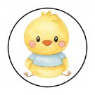 48 Baby Boy Chicken Envelope Seals Labels Stickers 1.2" Round Favor Stickers