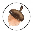48 Fall Autumn Acorn Envelope Seals Labels Stickers 1.2" Round Favor Stickers