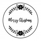 48 Merry Christmas Envelope Seals Labels Stickers 1.2" Round