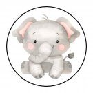 30 1.5" Elephant Jungle Animal Favor Labels Round Stickers Envelope Seals