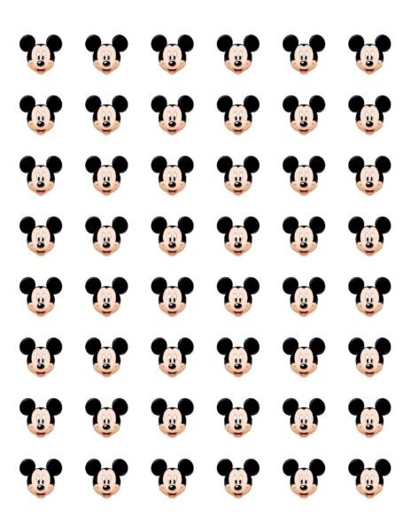 48 Mickey Mouse Face Envelope Seals Labels Stickers 1.2" Round