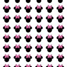 48 Minnie Mouse Head Face Pink Envelope Seals Labels Stickers 1.2" Round