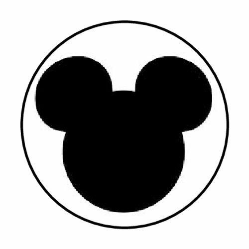 48 Mickey Mouse Head Ears Black Envelope Seals Labels Stickers 1.2" Round