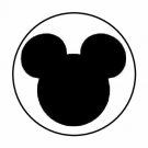 48 Mickey Mouse Head Ears Black Envelope Seals Labels Stickers 1.2" Round