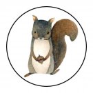 30 1.5" Woodland Squirrel Birthday Baby Shower Favor Labels Round Stickers