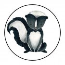 30 1.5" Woodland Animal Skunk Birthday Baby Shower Favor Labels Round Stickers