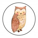 30 1.5" Woodland Animal Owl Birthday Baby Shower Favor Labels Round Stickers