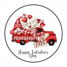 48 Thank You Happy Valentines Gnomes Envelope Seals Labels Stickers 1.2" Round
