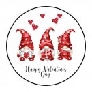 30 1.5" Thank You Gnome Valentines Day Labels Round Stickers Envelope Seals