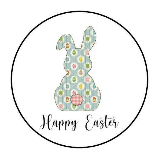 48 Happy Easter Envelope Seals Labels Stickers 1.2" Round