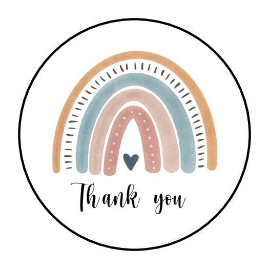 48 Thank You Boho Rainbow Envelope Seals Labels Stickers 1 2 Round