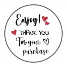 48 Thank You Enjoy Envelope Seals Labels Stickers 1.2" Round