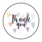 48 Thank You Hearts Envelope Seals Labels Stickers 1.2" Round