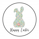 30 1.5" Happy Easter Bunny Labels Round Stickers Envelope Seals