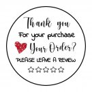 30 1.5" Thank You Leave Review Love Order Labels Round Stickers Envelope Seals