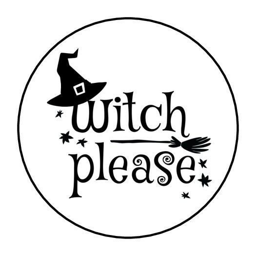 48 Witch Please Envelope Seals Labels Stickers 1.2" Round