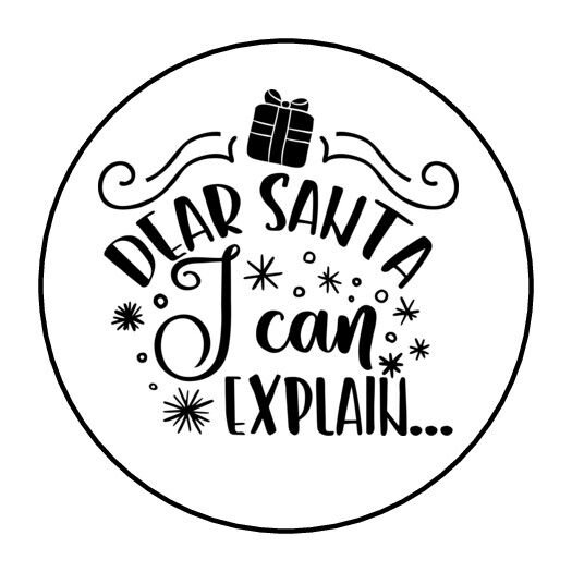 48 Dear Santa I Can Explain Envelope Seals Labels Stickers 1.2" Round