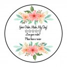 30 1.5" Thank You Flowers Boho Favor Labels Round Stickers Envelope Seals