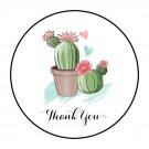30 1.5" Thank You Cactus Favor Labels Round Stickers Envelope Seals