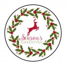 30 1.5" Christmas Seasons Greetings Favor Labels Round Stickers Envelope Seals