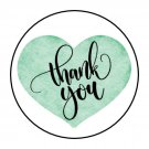 30 1.5" Thank You Teal Favor Labels Round Stickers Envelope Seals