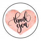 30 1.5" Thank You Pink Favor Labels Round Stickers Envelope Seals