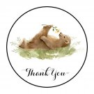 30 1.5" Thank You Bear Favor Labels Round Stickers Envelope Seals