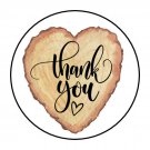 30 1.5" Thank You Wood Tree Heart Order Envelope Seals Labels Stickers