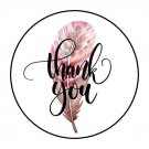 30 1.5" Thank You Boho Feather Order Envelope Seals Labels Stickers