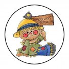 30 1.5" Autumn Scarecrow Fall Thank You Order Envelope Seals Labels Stickers
