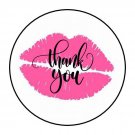 30 1.5" Pink Lips Kiss Thank You Order Envelope Seals Labels Stickers