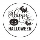 30 1.5" Happy Halloween Pumpkin Thank You Order Envelope Seals Labels Stickers