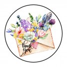 30 1.5" Flower Envelope Heart Thank You Order Envelope Seals Labels Stickers