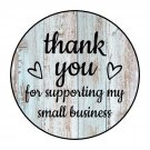 30 1.5" Thank You Hearts Wood Shipping Labels Envelope Seals Round Stickers