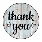 30 1.5" Thank You Heart Wood Shipping Labels Envelope Seals Round Stickers