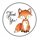 30 1.5" Thank You Woodland Fox Favor Labels Round Stickers