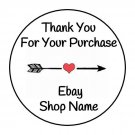 30 Thank You For Your Purchase Red Heart Arrow 1.5 Inch Labels Round Stickers