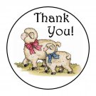 30 1.5" Thank You Sheep Favor Labels Round Stickers